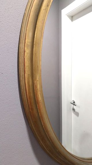 Specchio Ovale Vintage Dorato 80cm