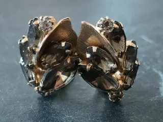 Clips Albert Weiss Vintage USA Marrones Dorados