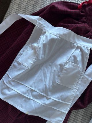 Vestido campesina niña cuadros rojo