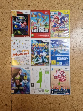 Pack Nintendo Wii Blanca + 2 Mandos + 9 Juegos