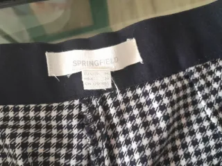 Pantalón cuadros Springfield negro/blanco