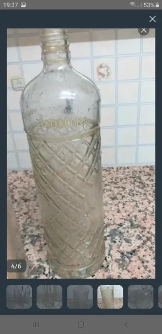 Lotto di 5 Vecchie Bottiglie in Cristallo