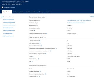 Placa base Gigabyte B460M DS3H V2+i7-100F+disipado