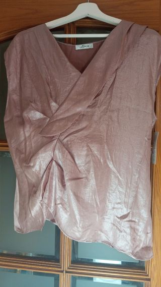 Blusa rosa ELYCA Seda Lurex Talla XXL