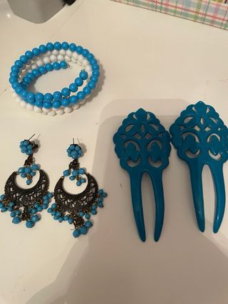 Lote Accesorios Flamenca turquesa