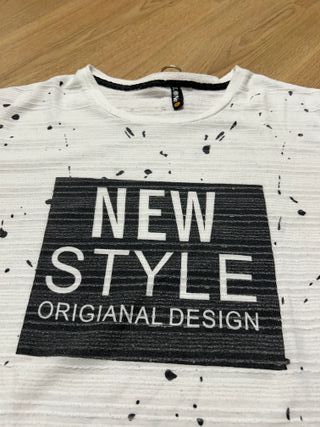 T-shirt oversize bianca stampa BLACK XL