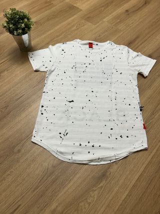 T-shirt oversize bianca stampa BLACK XL