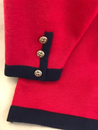 REBAJADO Cárdigan Vintage Rojo con Bolsos bordados