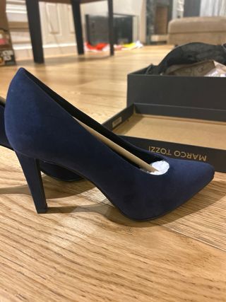 Zapatos de tacón azul Marco Tozzi