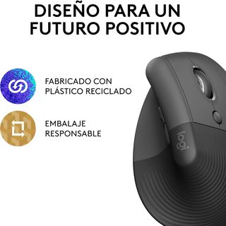 Logitech Lift Ratón Ergonómico Vertical, Inalámbri