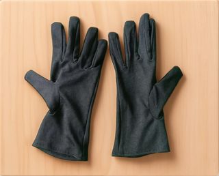 Guantes negros y blancos para disfraz