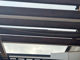 Toldo plano rayas verde y blanco corredero