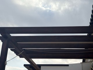 Toldo plano rayas verde y blanco corredero