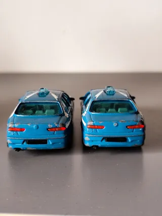 2 Macchinine Vintage Polizia Blu