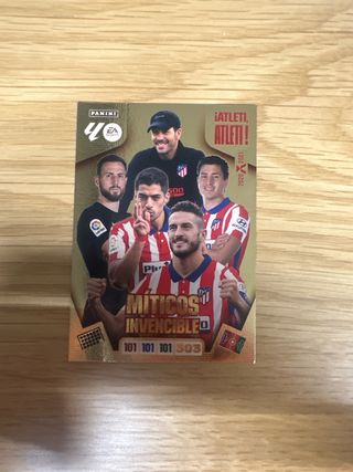 Carta Panini Míticos Invencible Atlético Madrid