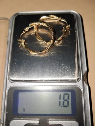 Aros trenzados 2,5cm oro 18k