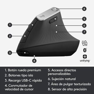Logitech MX Vertical Ratón Inalámbrico Ergonómico,