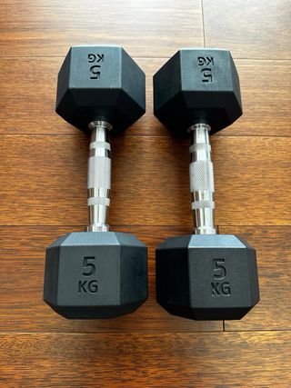 Mancuernas technogym hexagonales