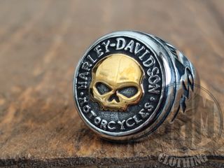 Anello Harley Davidson skull gold