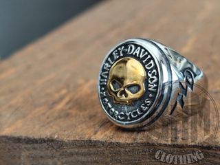 Anello Harley Davidson skull gold