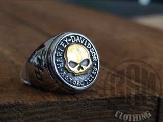 Anello Harley Davidson skull gold