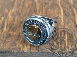Anello Harley Davidson skull gold