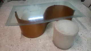 Mesa centro salón con 2 taburetes