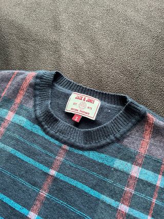 Jersey Jack & Jones cuadros azul y rojo vintage