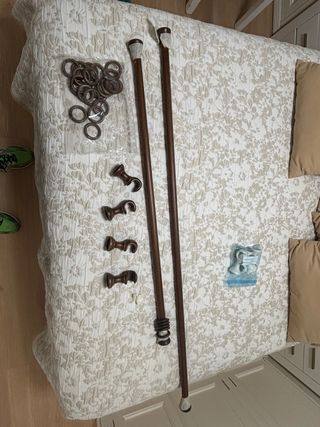 Barras cortinas madera