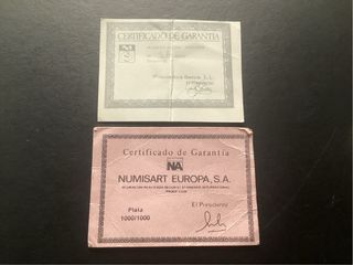 Medaglie spagnole certificate in argento 1000/1000