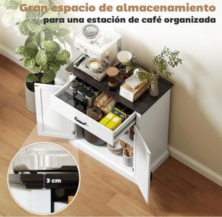 Mueble aparador blanco y madera