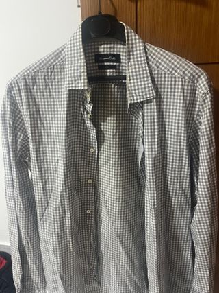 Camisa Massimo Dutti cuadros gris M