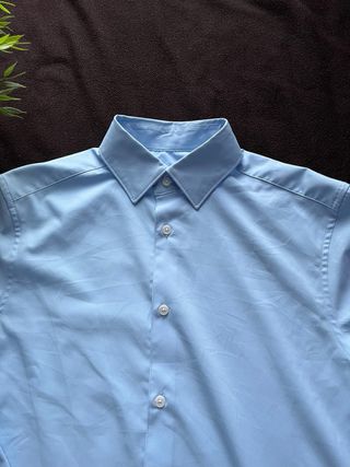 Camisa Zara Slim Fit Azul Claro