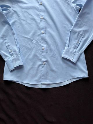 Camisa Zara Slim Fit Azul Claro