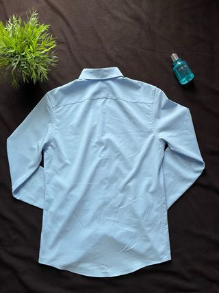 Camisa Zara Slim Fit Azul Claro