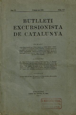 BUTLLETI EXCURSIONISTA DE CATALUNYA 1930