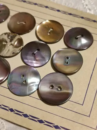 12 Bottoni Vintage Madreperla Grigia 20 mm