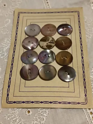 12 Bottoni Vintage Madreperla Grigia 20 mm