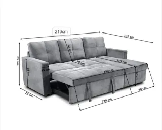 Sofá Cama Gris con Arcón Castellón