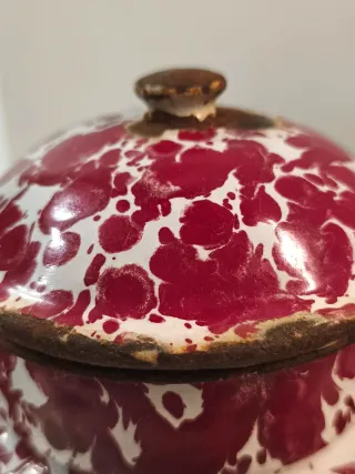 Antica caffettiera smaltata francese