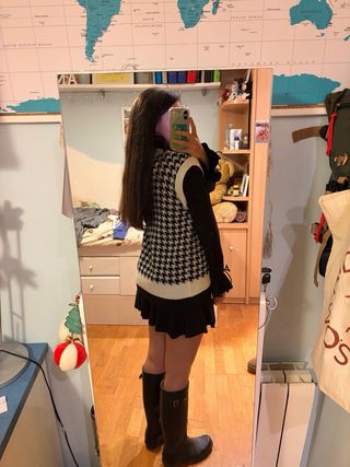 Vestido negro con cuello de camisa In Love With