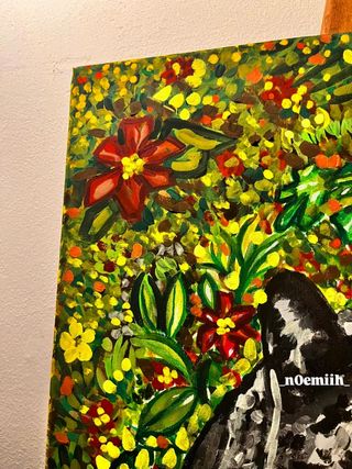 Quadro Donna Pantera floreale arredo per la casa