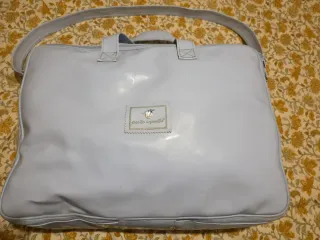 Ropa de cuna bordada azul y blanco