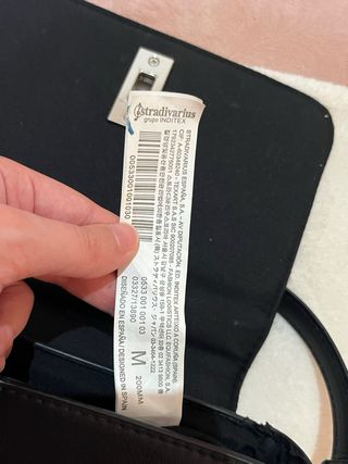 Bolso hombro Negro Stradivarius Cadena Plateado