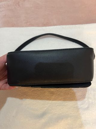 Bolso hombro Negro Stradivarius Cadena Plateado