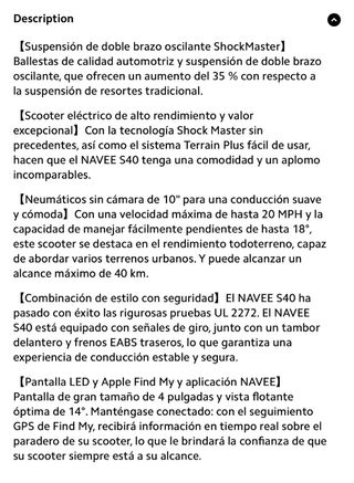 Patinete NAVEE S40 + EXTRA. Certificado DGT