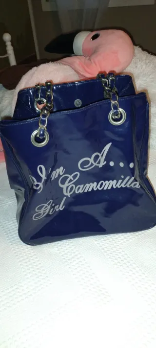 Borsone blu con scritta A... I'm Camilla Girl