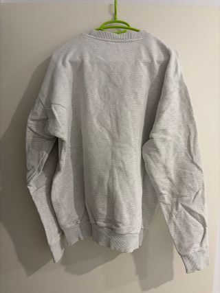 Sudadera Reebok Gris Logo Rojo y Azul