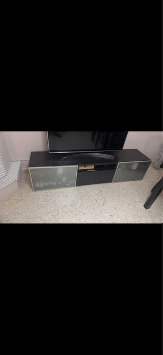 Muebles de salón negro y gris mas mesa extensible