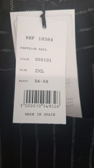 Pantalón Raya Diplomática Talla 54-56 7XL-8XL